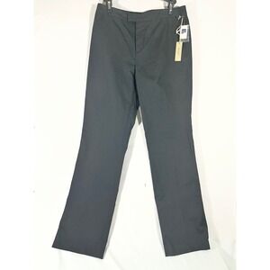 VTG Gap Khakis Stretch Straight Leg Flat Front Pants Trouser Women 6 Black Y2K